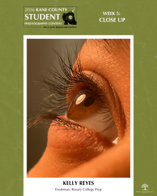 Zoomed in shot of a person's eyeball looking up, a ceiling light can be seen in the reflection of their brown eye